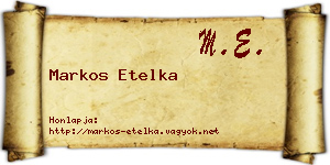 Markos Etelka névjegykártya